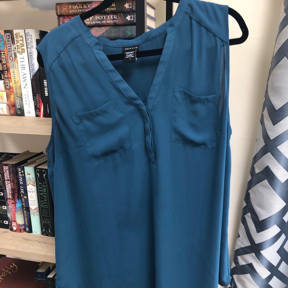 TORRID SZ1 Teal Sleeveless Blouse